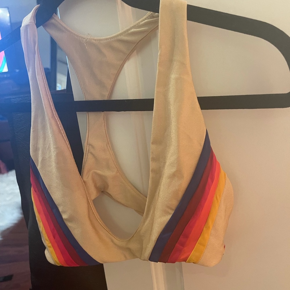 Aviator nation race back bikini top